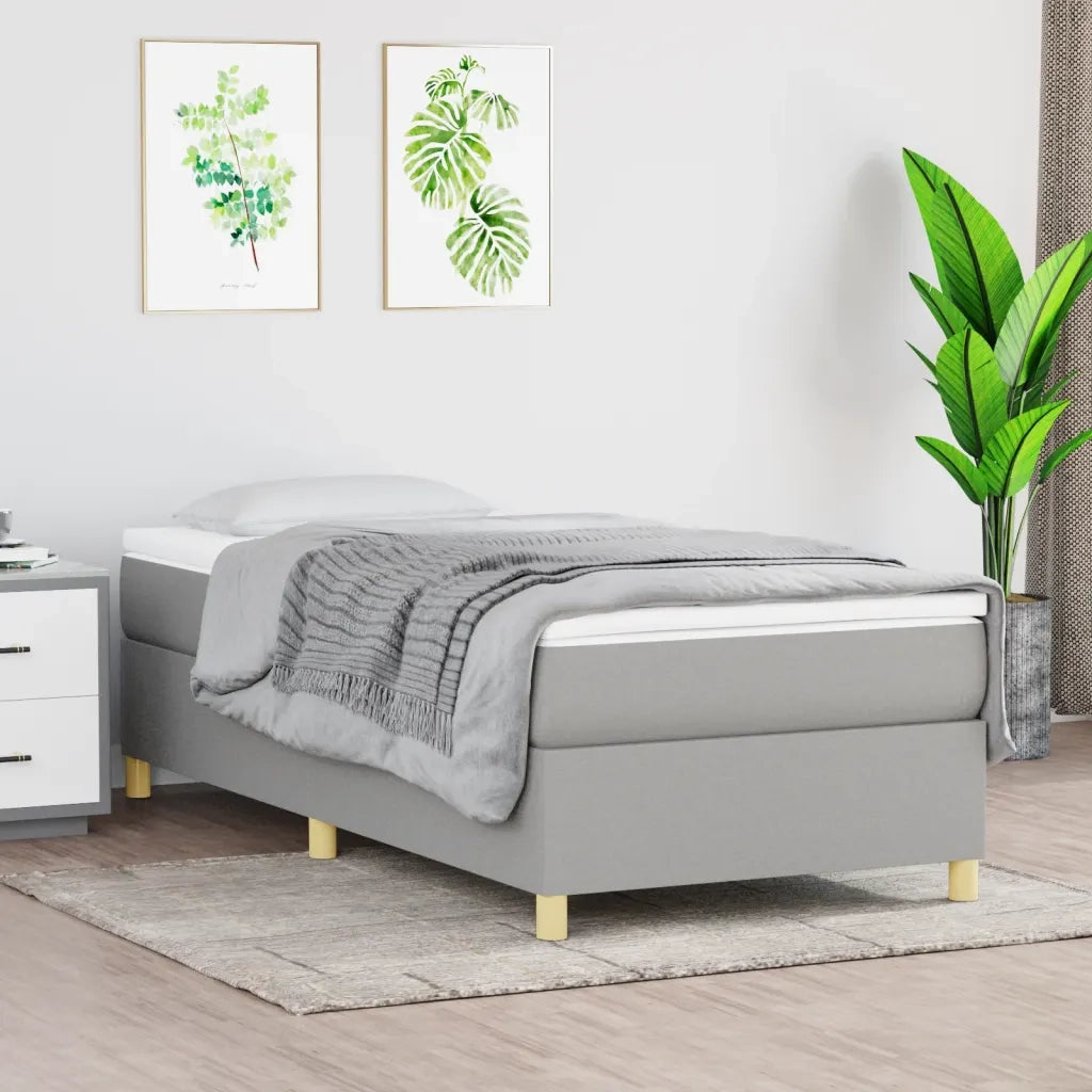 Letto singolo | Letto per adulti | Struttura Letto a Rete a Molle Grigio Chiaro 90x190 cm Tessuto