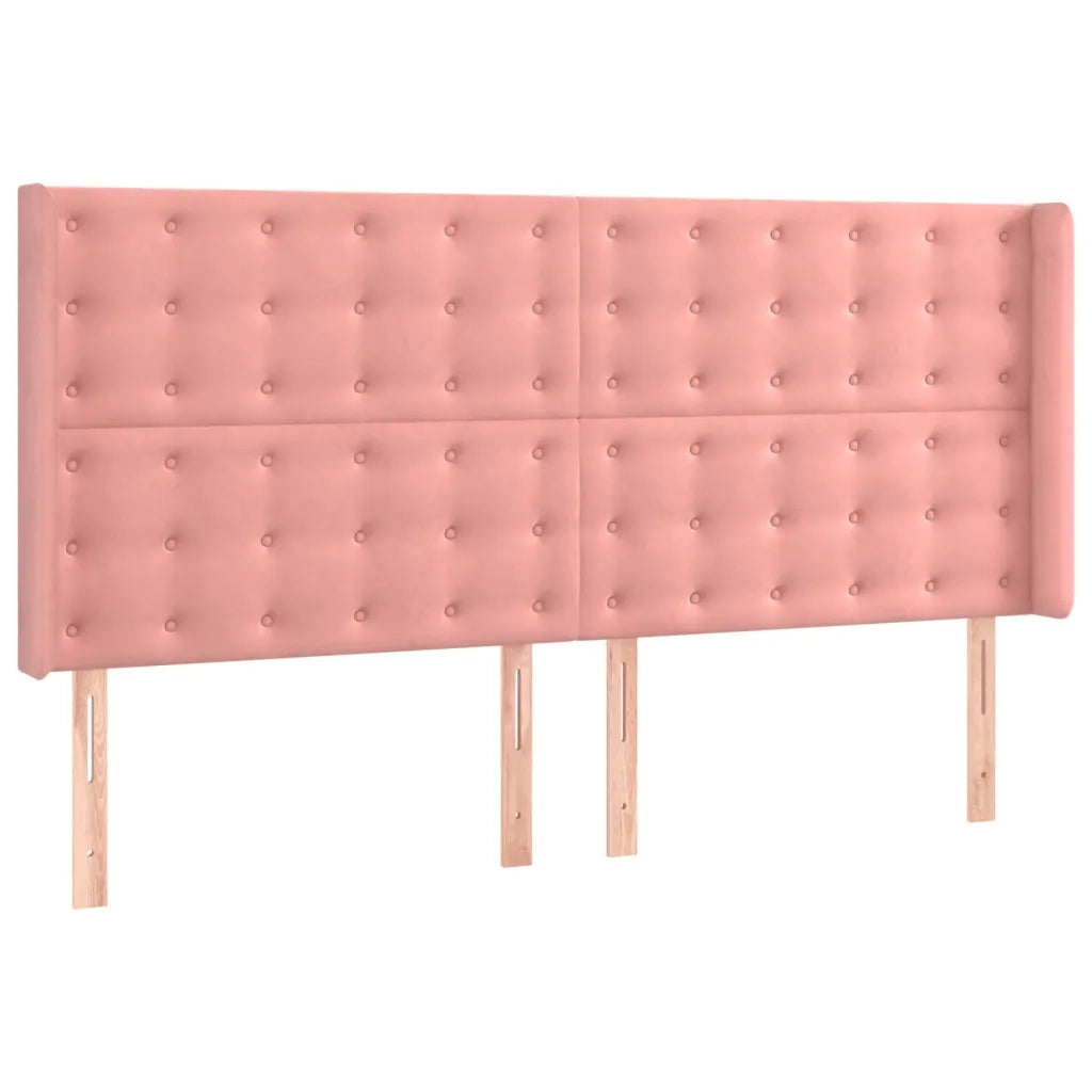 Giroletto a Molle con Materasso Rosa 160x200 cm in Velluto 3132932
