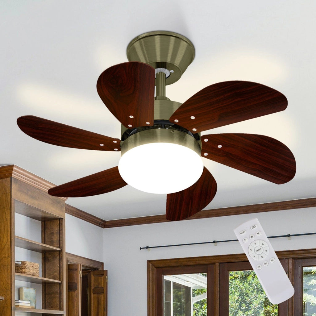 ZMH Ventilatore da soffitto con luce e telecomando Silenziatore per corridoio Camera da letto Luce a soffitto