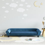 Divano per Bambini-Sofa-Divanetto Blu 100x50x26 cm in Velluto