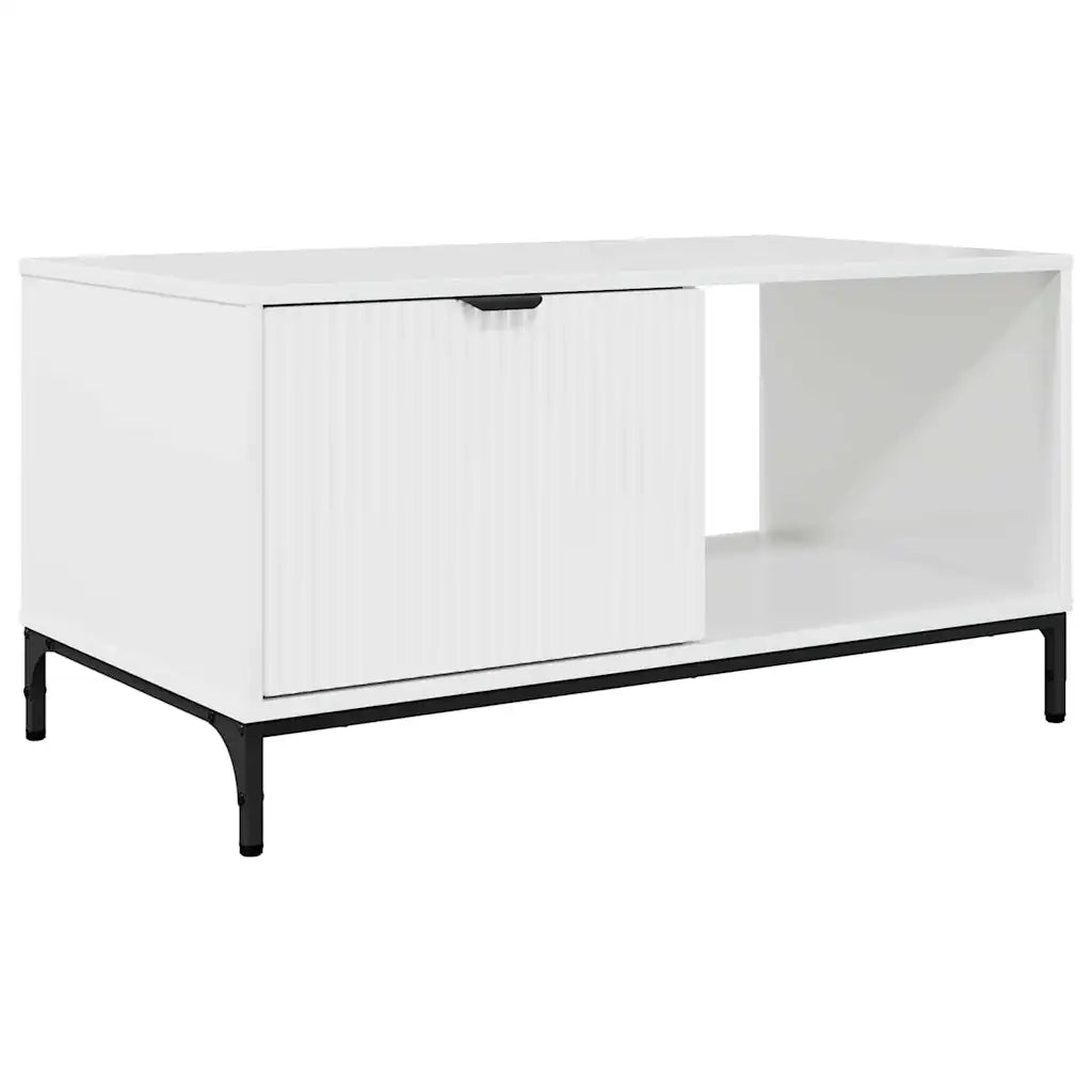 Tavolino da Salotto-Tavolino da soggiorno-Tavolo Bianco lucido 90 x 49 x 46 cm