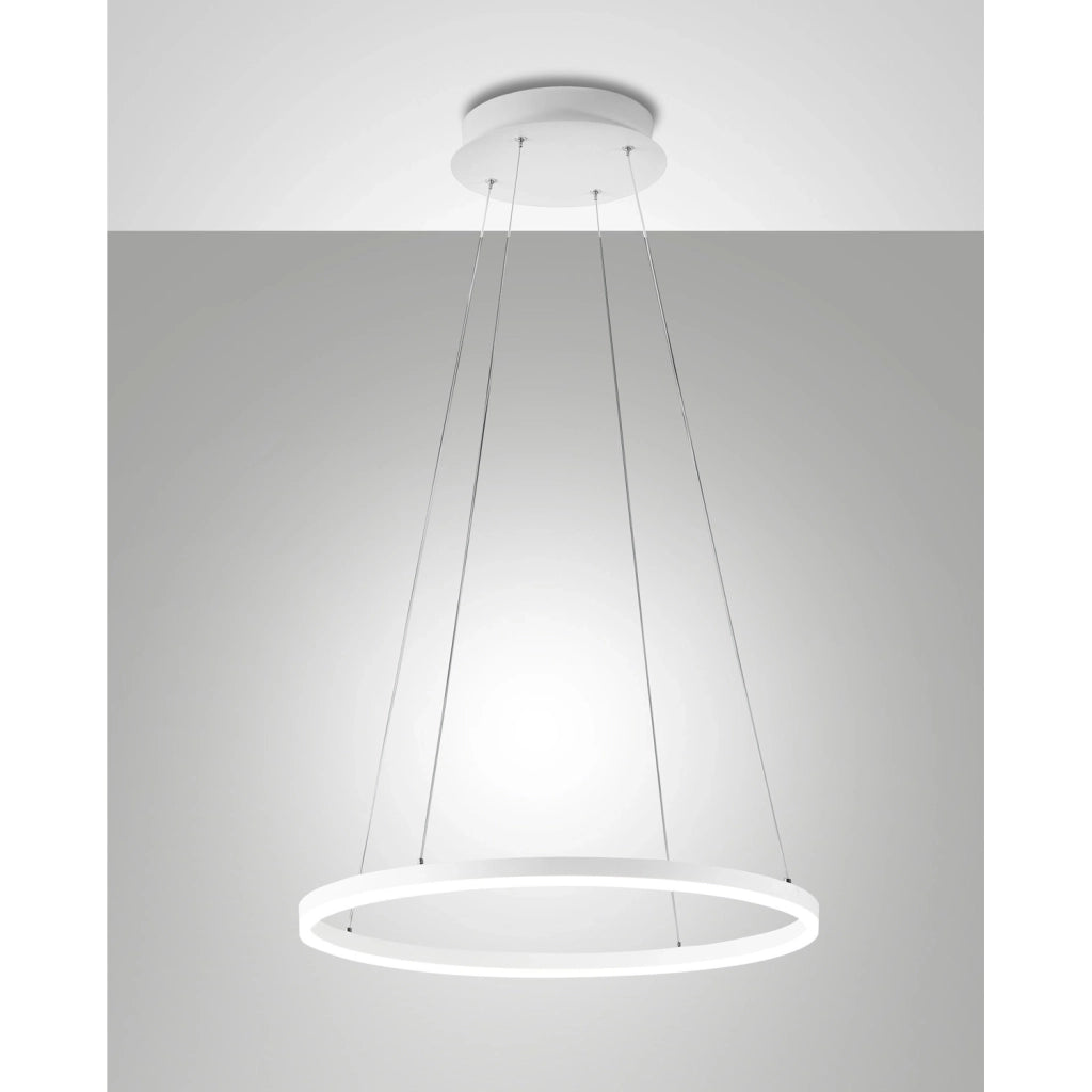 Giotto Sospensione Bianca D.600 Collezione Giotto Lampada LED da 1 Luce Altezza 200 Cm