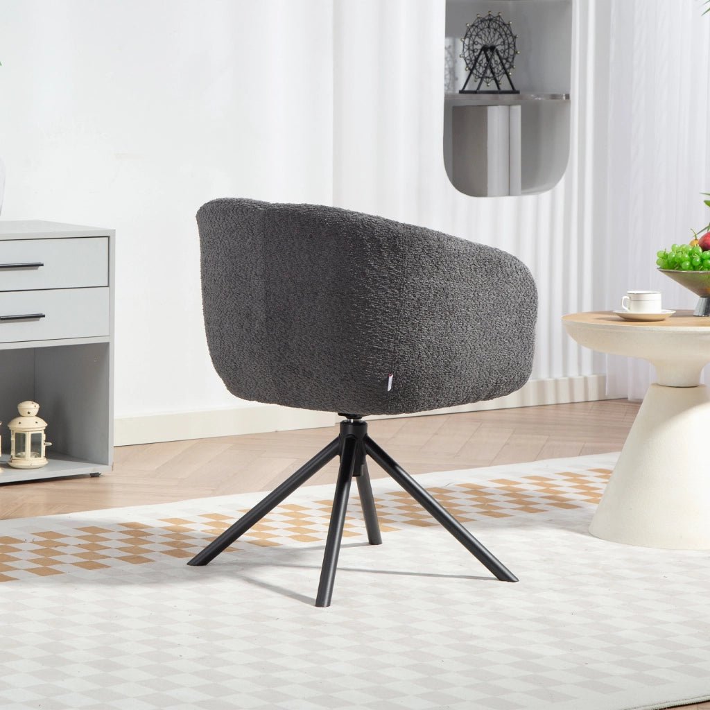Poltrona ¨C Minimal ¨C Grigio Scuro Tessuto Girevole
