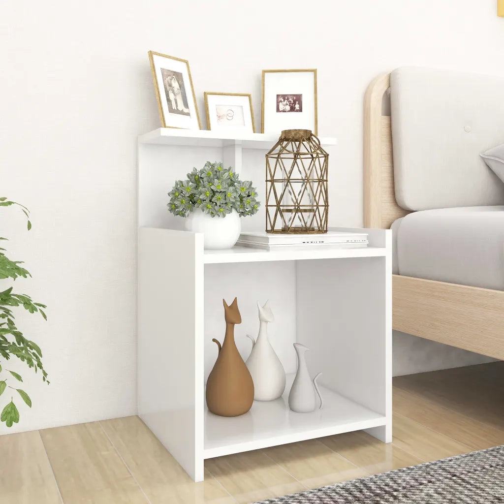 Comodino | Armadio da Notte | Mobiletto da notte Bianco 40x35x60 cm in Legno Multistrato