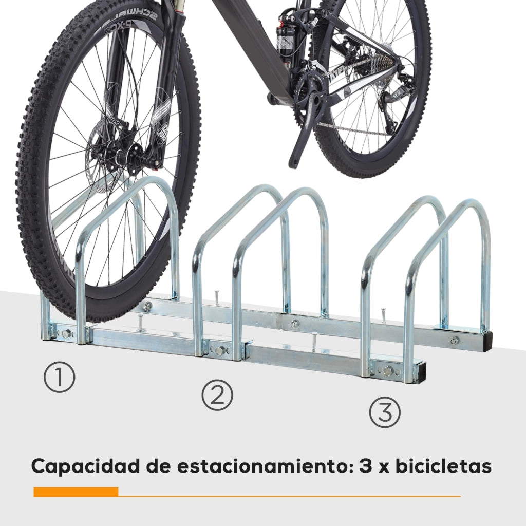 Portabiciclette per 3 Biciclette ¨C Minimal ¨C Grigio 76x33x27cm