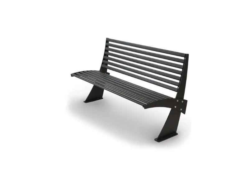 Panca Shogun 551 metallo zincato schienale verniciata 150x60x85h colori vari - Grigio micaceo