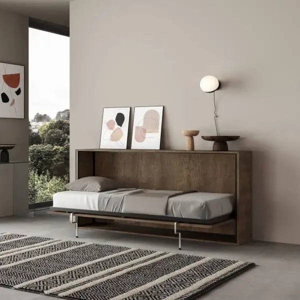 Letto singolo a scomparsa Kando noce