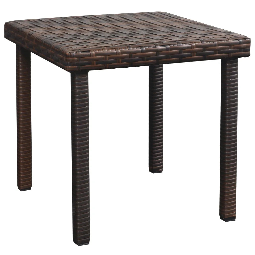 Lettino Prendisole con Cuscino e Tavolo in Polyrattan Marrone 42885