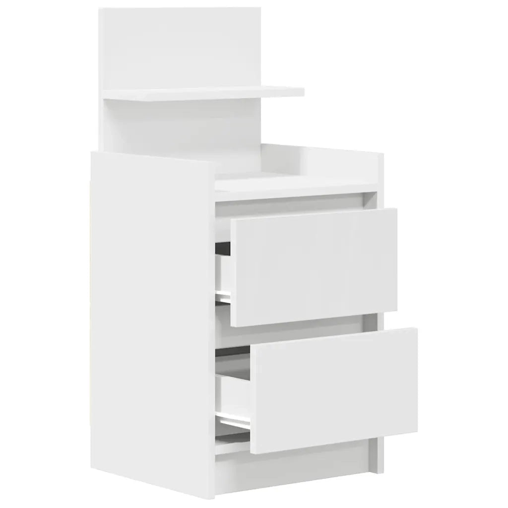 Comodini con 2 Cassetti 2 pz Bianco 38x34x80 cm 861356