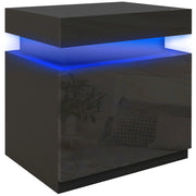 Comodino con luce LED RGB e 2 cassetti ¨C Minimal ¨C nero