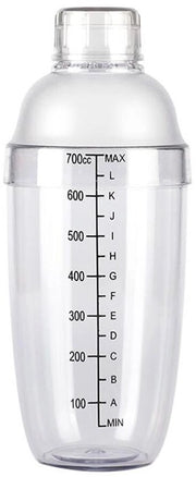 Shaker per cocktail - 700 ml - trasparente - plastico - 5,6 cm x 22 cm