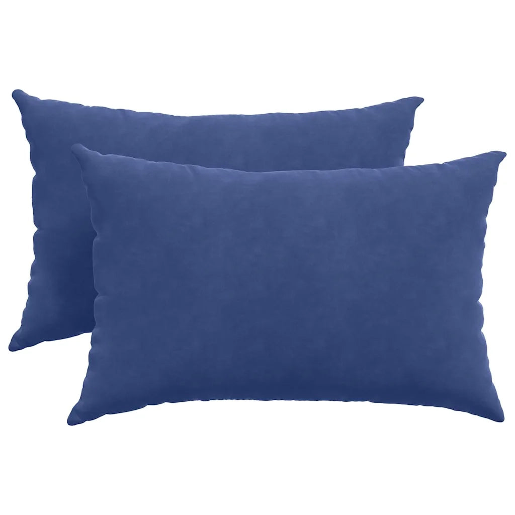 Cuscini da Divano 2 pz-Set di 2 Cuscini per Sofa Blu Polizia 60 x 40 cm Tessuto in Cords