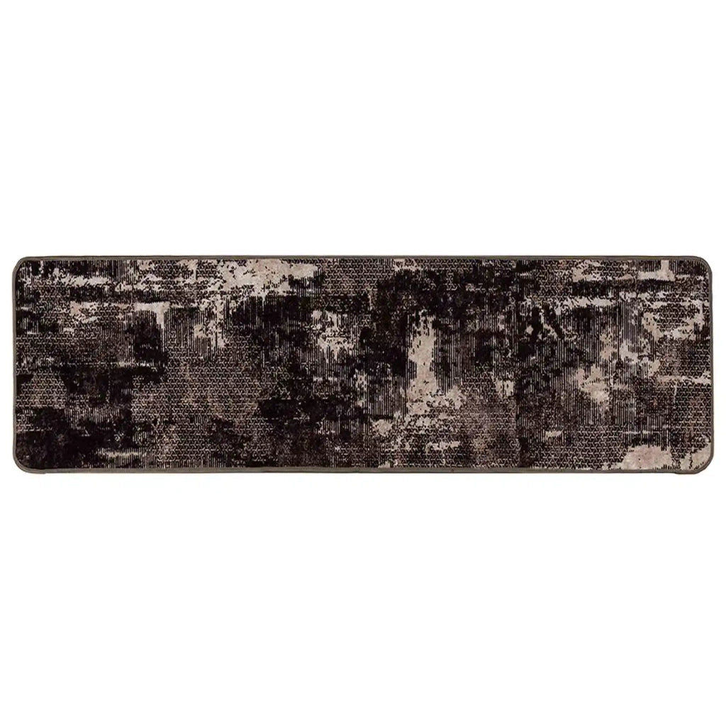 Runner Tappeto MARSA Nero 100 x 450 cm Poliestere e PVC 42023387