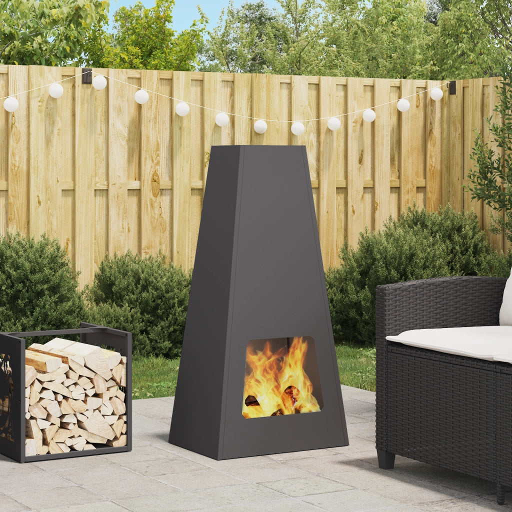 Focolare Nero 50x35x100 cm Acciaio
