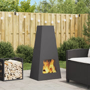 Focolare Nero 50x35x100 cm Acciaio