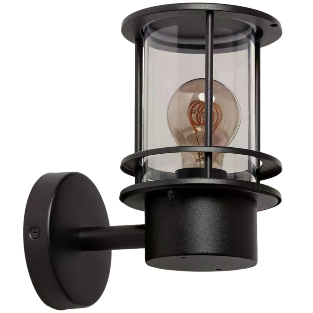 Applique esterna nera industriale IP44 Abruzzo Lorenzo E27