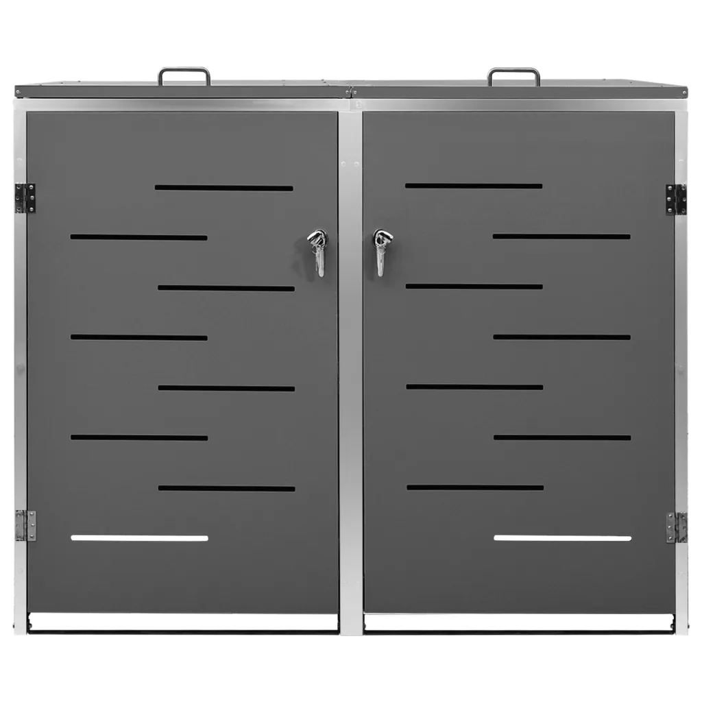 Copri Bidoni Pattumiera Doppia 138x77,5x115,5 cm Acciaio Inox cod mxl 52620