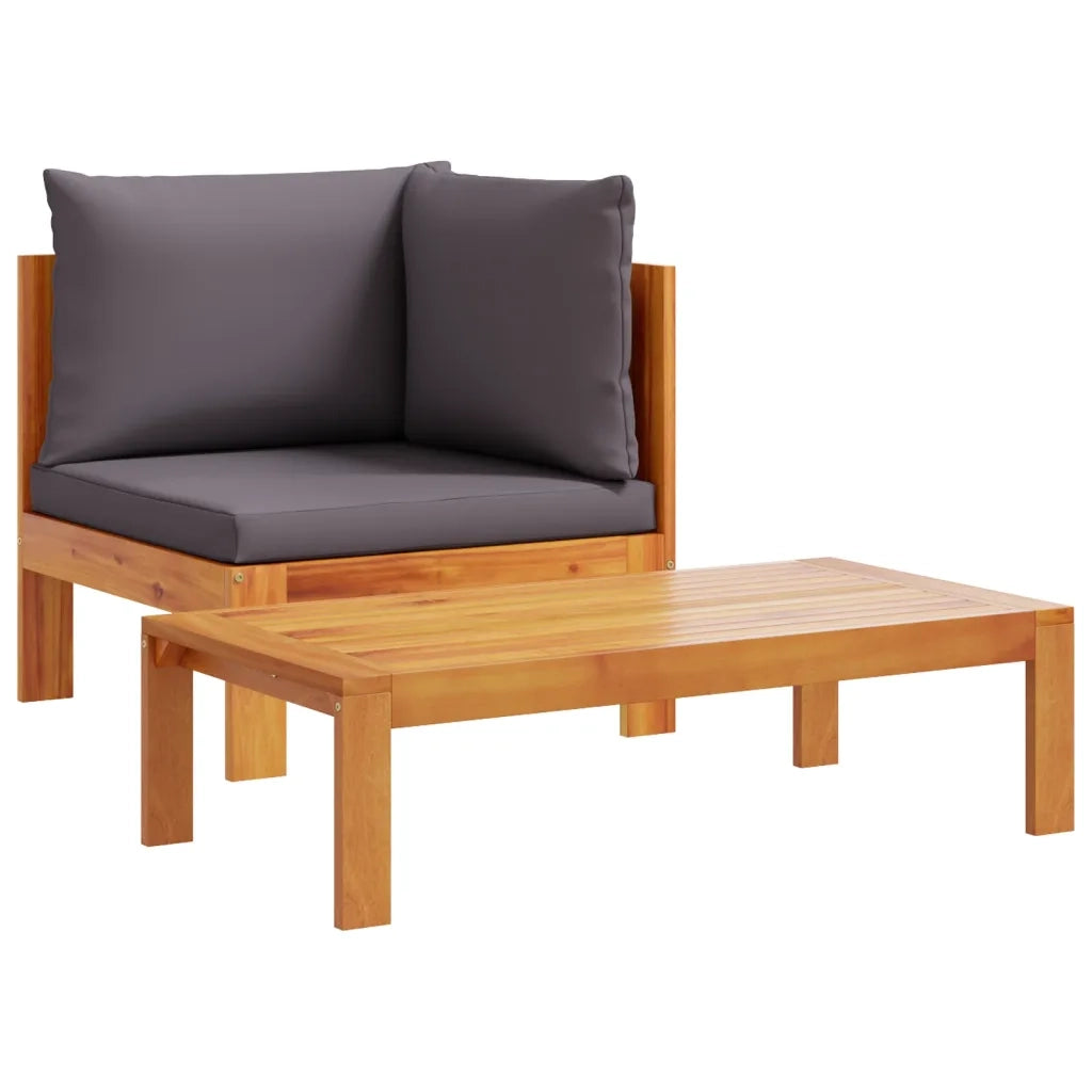 Set Divani da Giardino 4pz con Cuscini Legno Massello di Acacia 3214861