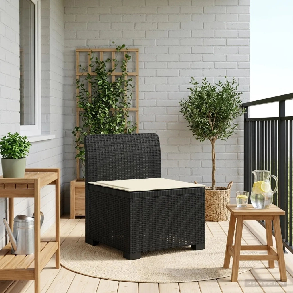 Divano da Giardino a 1 Posto con Cuscino Aspetto Rattan PP 8011780
