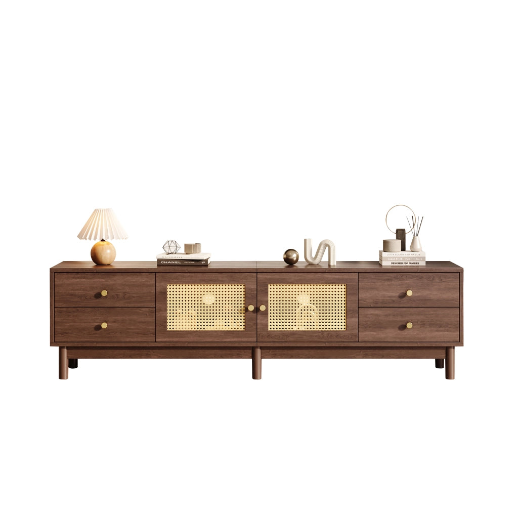 Cassettiera TV marrone in truciolato lunga 180 cm