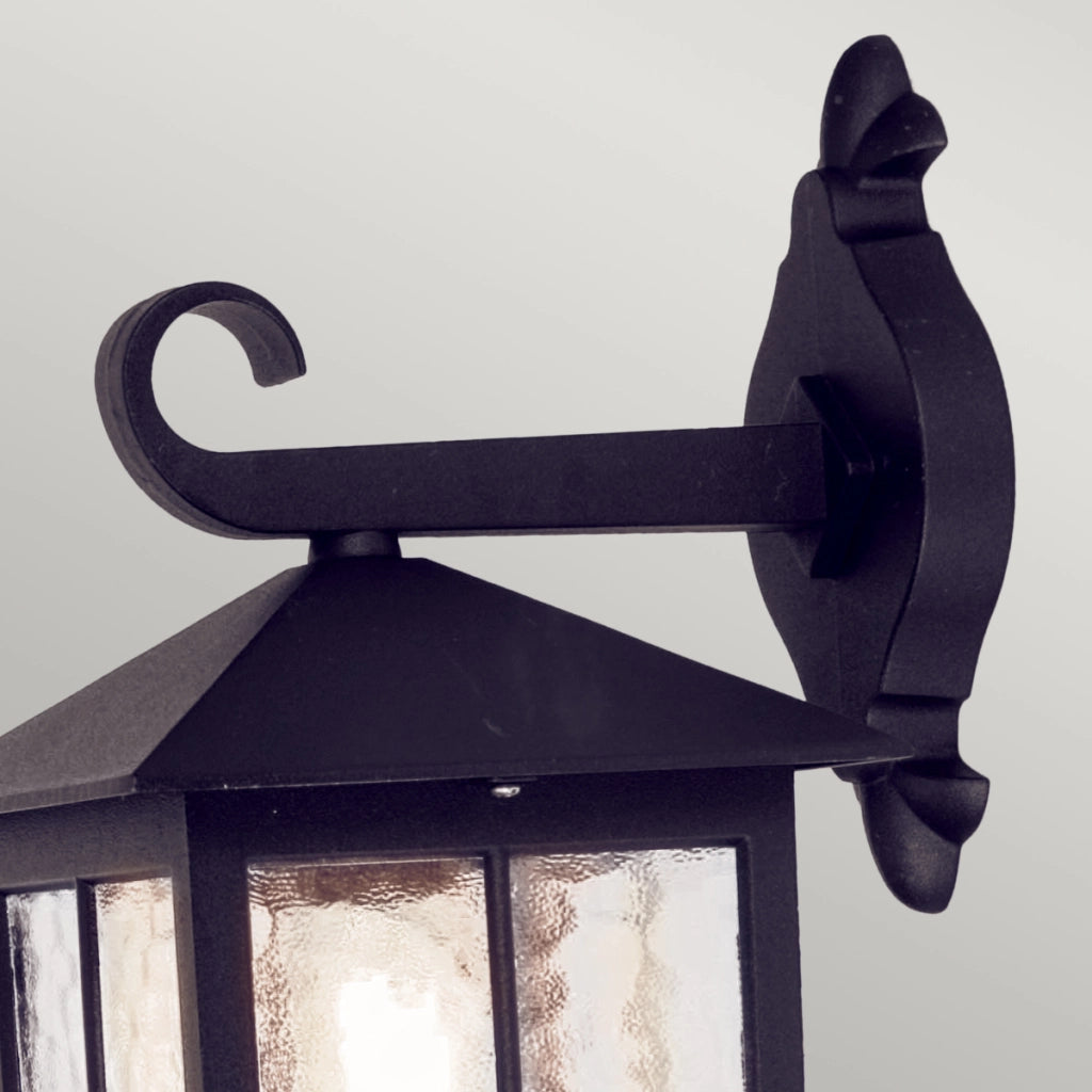 Applique esterna Winchester Elstead nero E27 con vetro