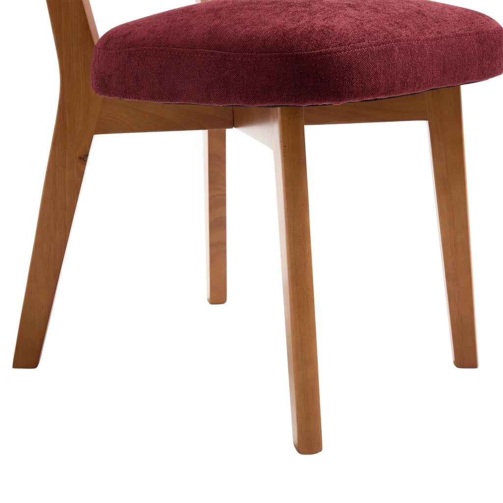 Set 2 Sedie da Pranzo Mid-Century ¨C MINIMAL ¨C Gambe in Legno Massello, Seduta Imbottita in Tessuto