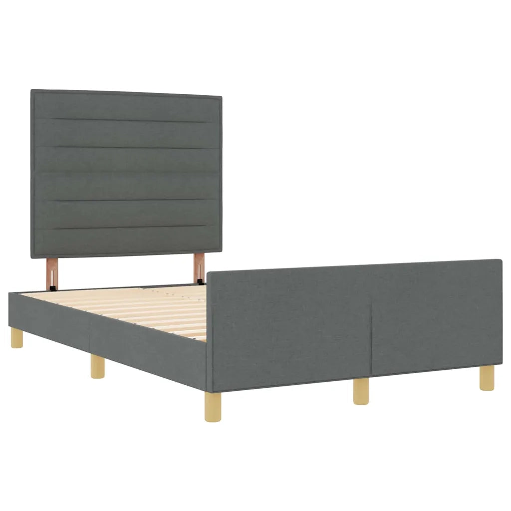 Struttura del letto Grigio scuro 160 x 200 cm Tessuto
