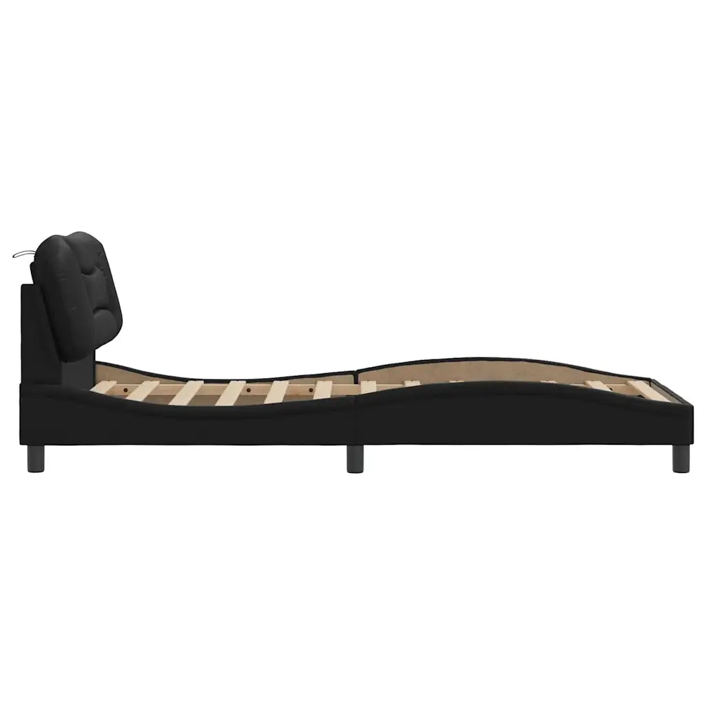 Giroletto senza Materasso Hvar Nero 80x200 cm in Similpelle