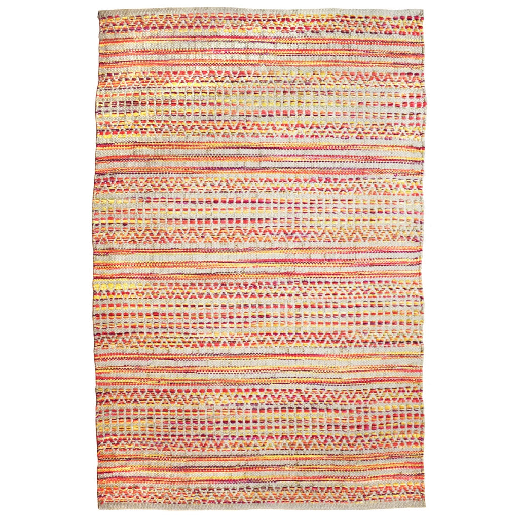 Tappeto intrecciato Sienna 700 in juta e cotone rosso