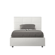 BS COM Letto una piazza e mezza contenitore imbottito 120x190 similpelle bianco
