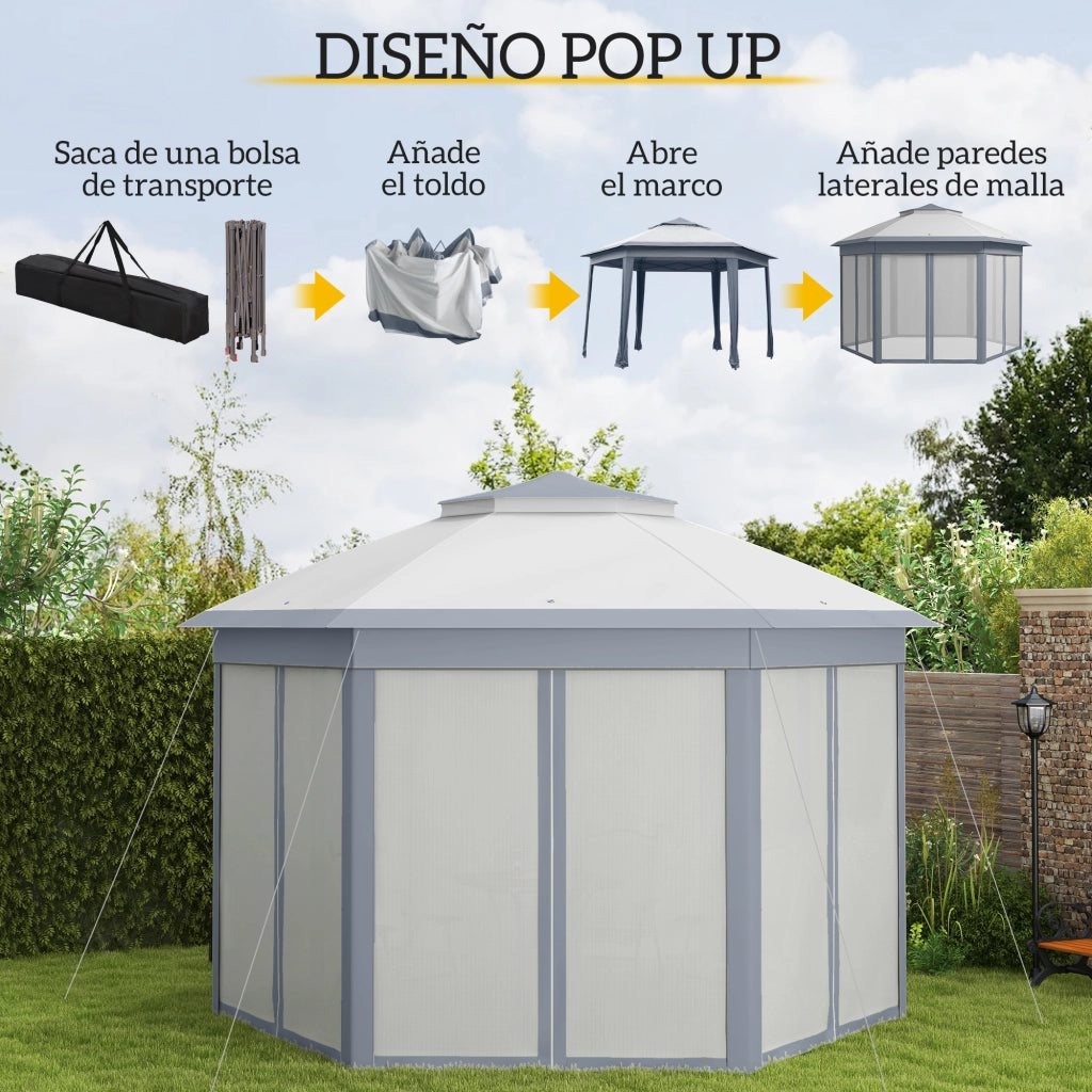 Tenda da Giardino Pieghevole 4x3,4 m ¨C Minimal ¨C Grigio