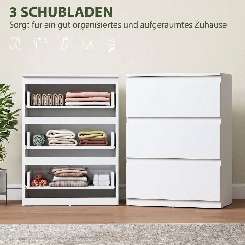 Cassettiera con 3 cassetti ¨C Minimal ¨C bianco 60x40x