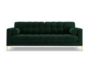 Cosmopolitan Design - Divano "Bali" 3 posti in velluto verde bottiglia 