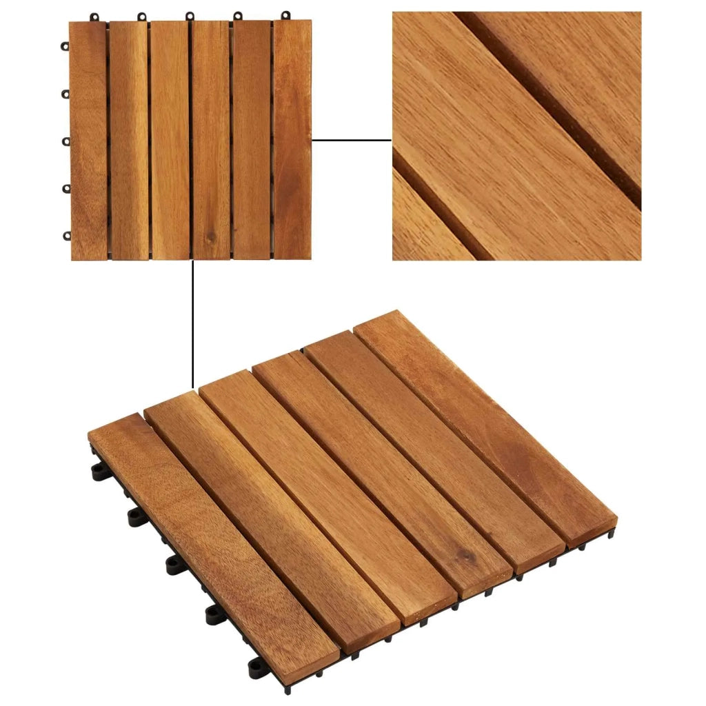 Piastrella per Decking 10 pz Marrone 30 x 30 cm CFW9888200