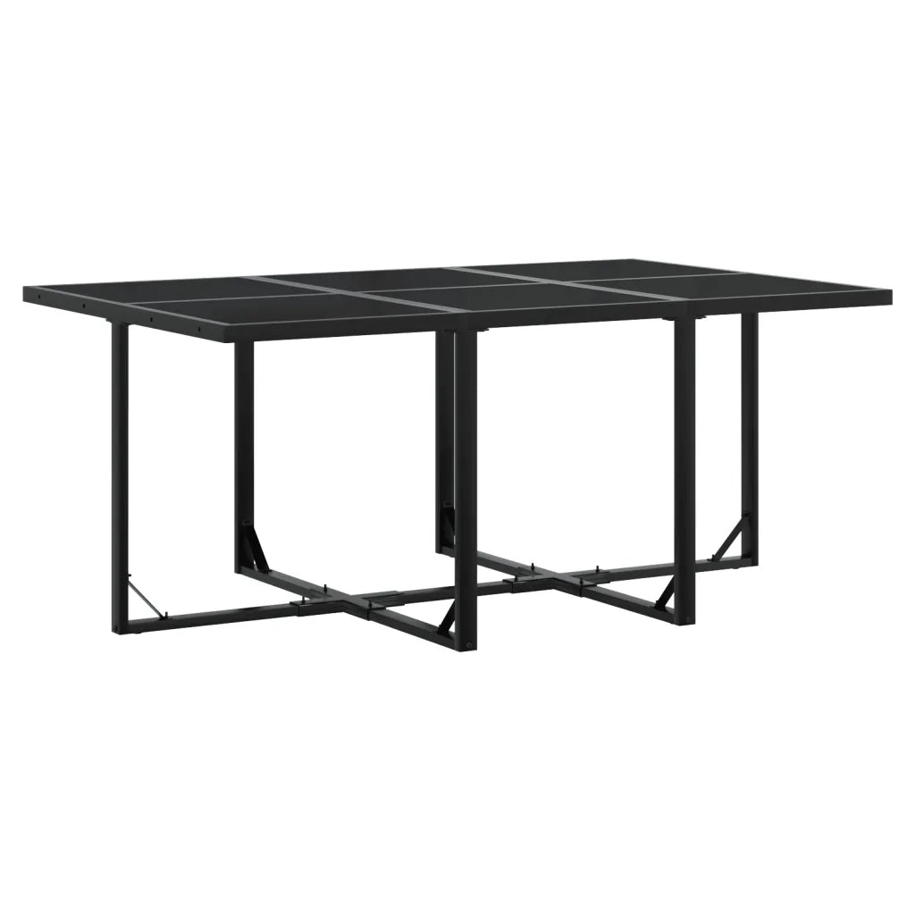 Set da Pranzo da Giardino 7 pz con Cuscini Nero in Textilene 3295074
