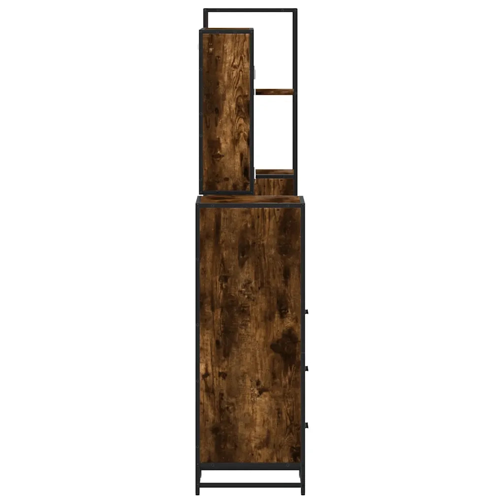 Set Mobili da Bagno 4 pz Rovere Fumo in Legno Multistrato 3301267