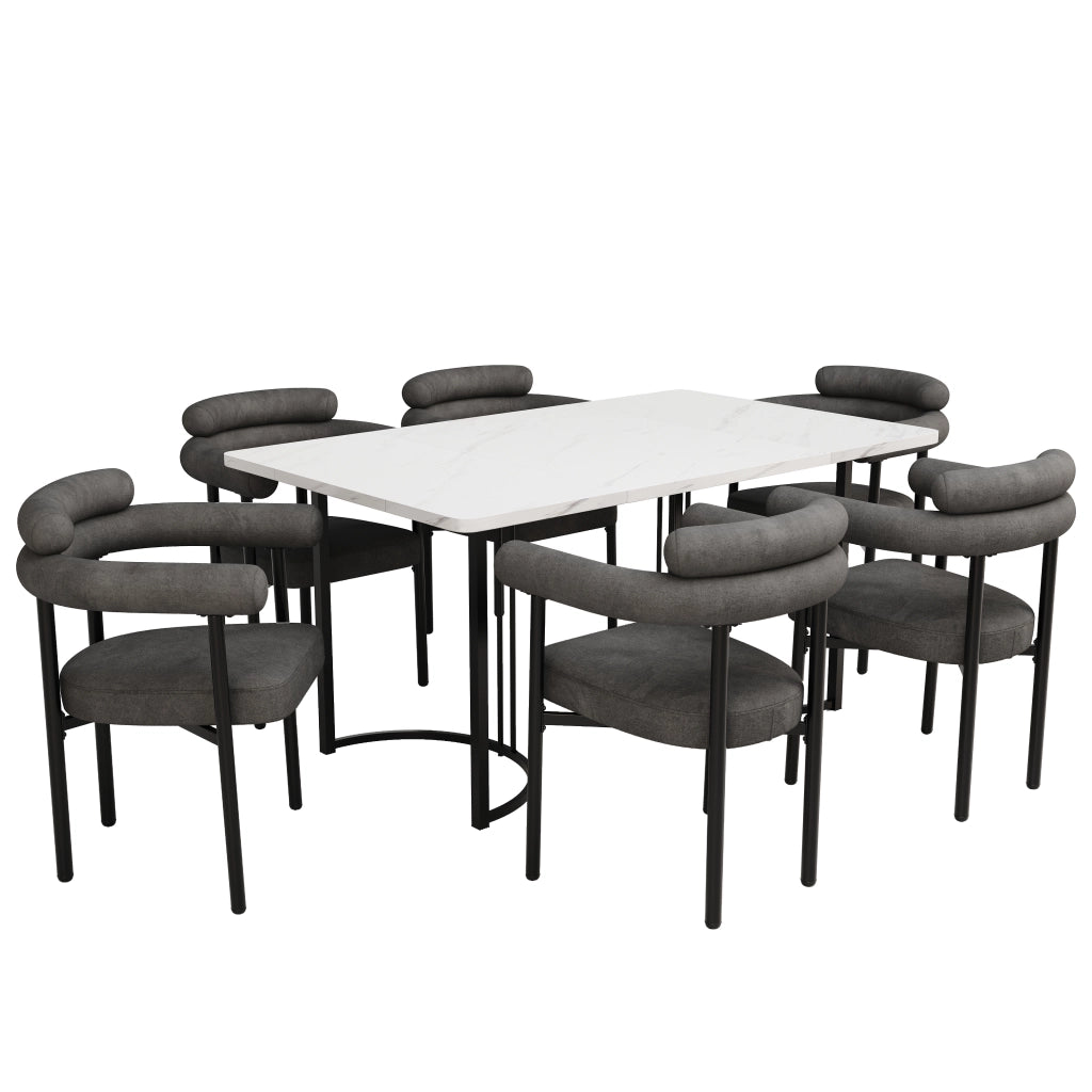 Set 4 Sedie da Pranzo in Velluto Grigio Scuro ¨C Xylo ¨C Seduta Imbottita, Stile Moderno