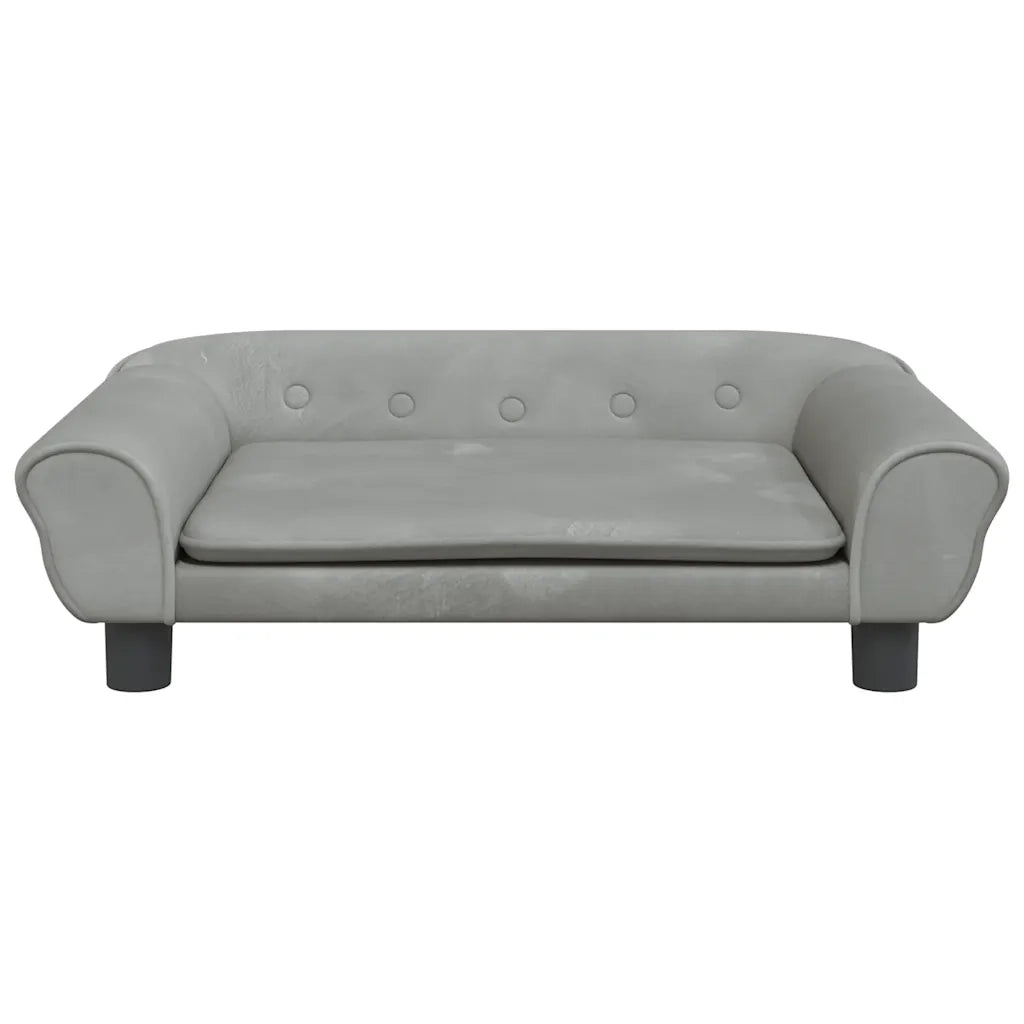 Lettino per Cani Grigio Chiaro 70x48x22 cm in Velluto 172013
