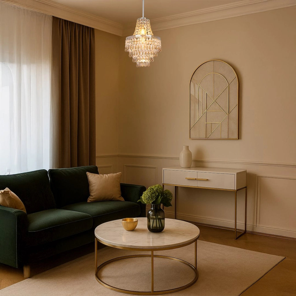Lampadario glamour cristallo nero E27 60W CORAL Milagro