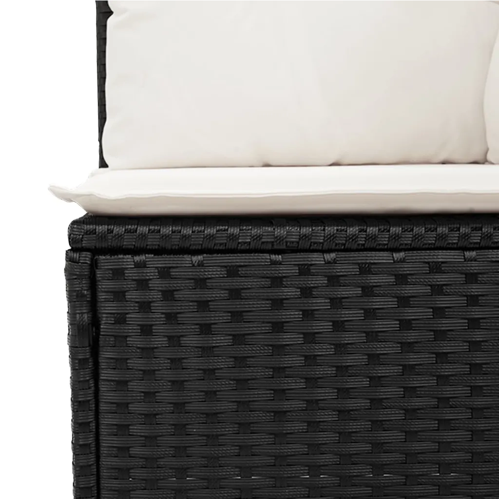 Set Divani da Giardino 11 pz con Cuscini in Polyrattan Nero 3228240