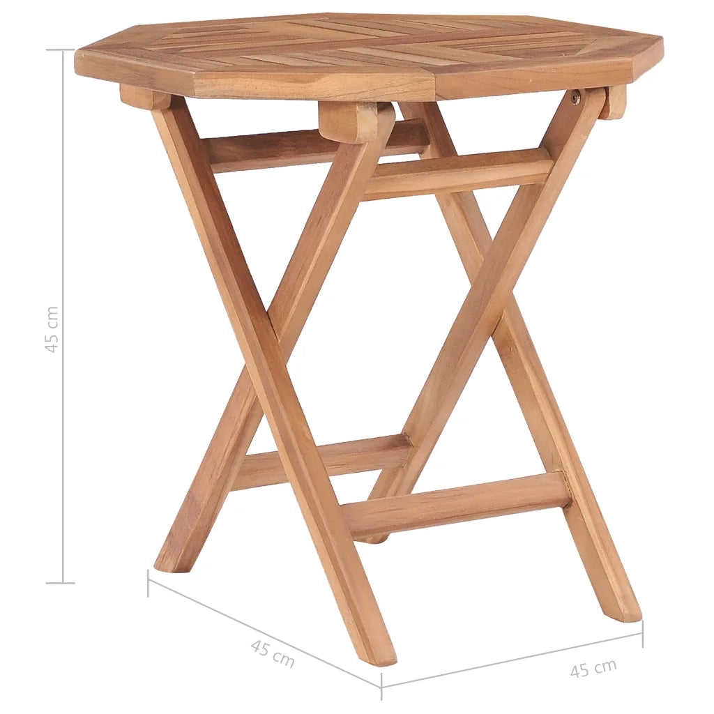 Tavolo da Giardino | Tavolino da esterno Pieghevole 45x45x45 cm in Legno di Teak
