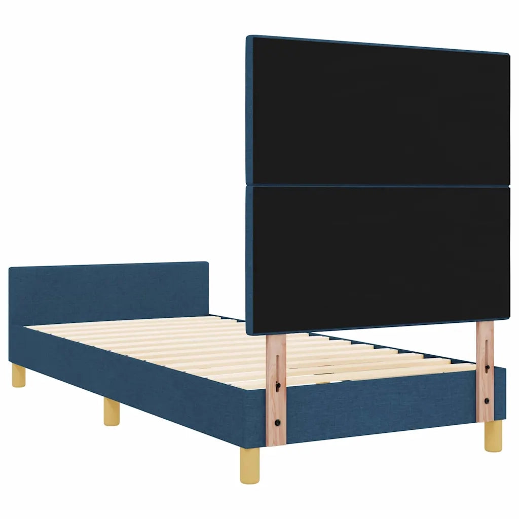Struttura del letto con testiera Blu 90 x 190 cm Tessuto 3344696