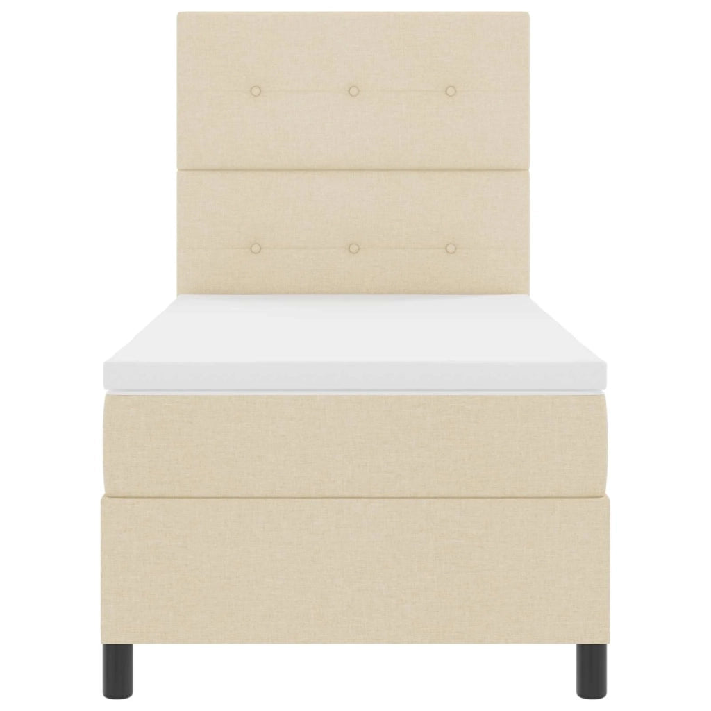 Letto a molle con materasso con led Crema 80 x 200 cm Tessuto 3342828