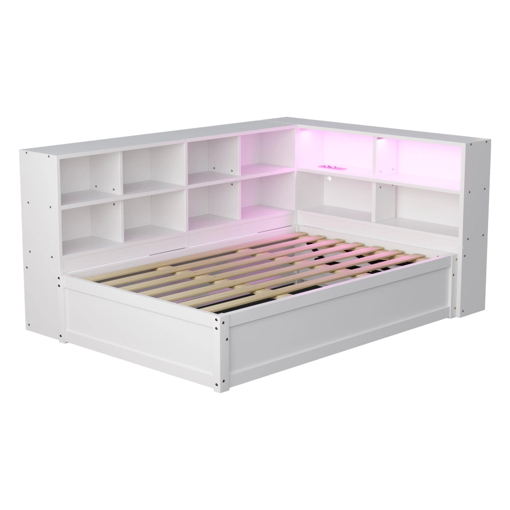 Letto sofa multifunzione legno bianco 90x200 cm