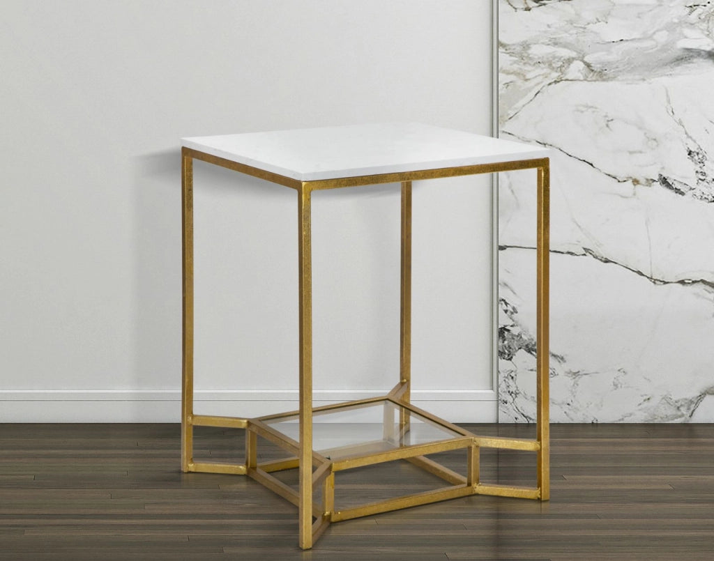 TAVOLINETTO DOUBLE MARBLE CM 47X47X60