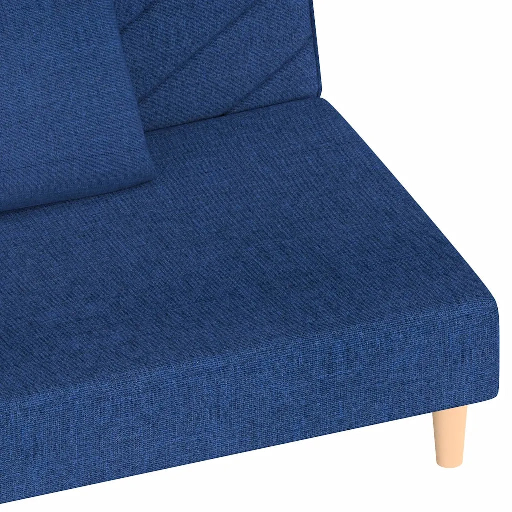 Divano letto | Sof¨¤ letto | Letto singolo a 2 Posti con 2 Cuscini Blu in Tessuto
