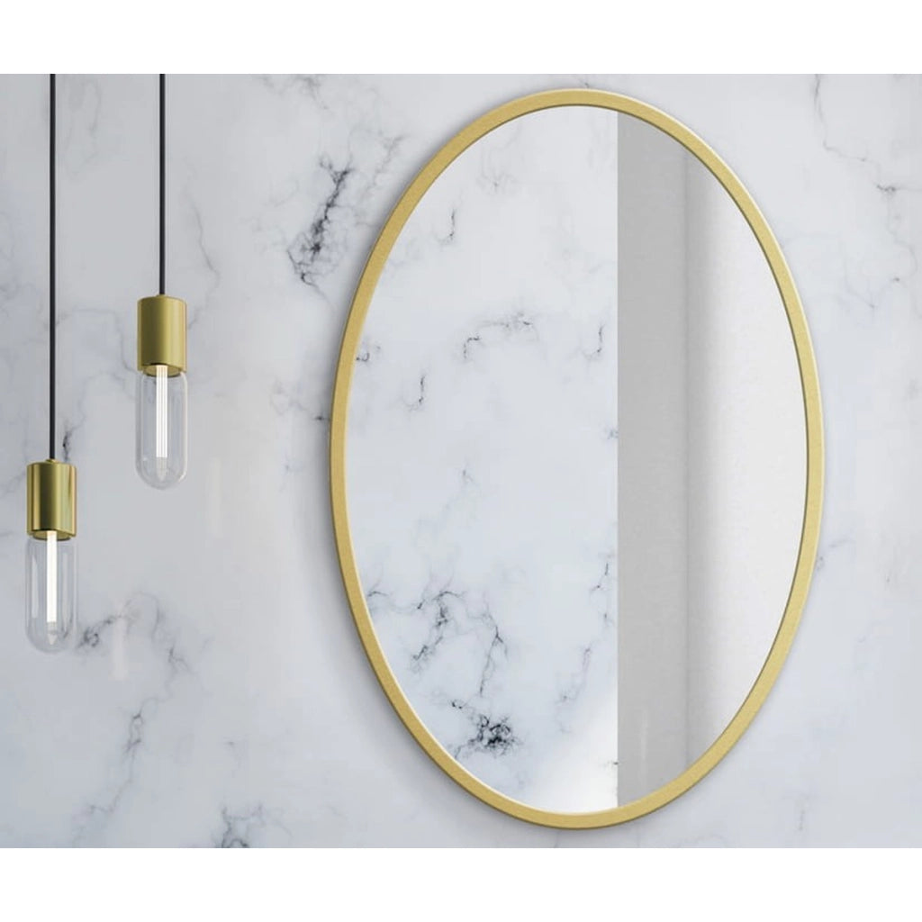 Specchio da parete rotondo con cornice dorata 70 cm