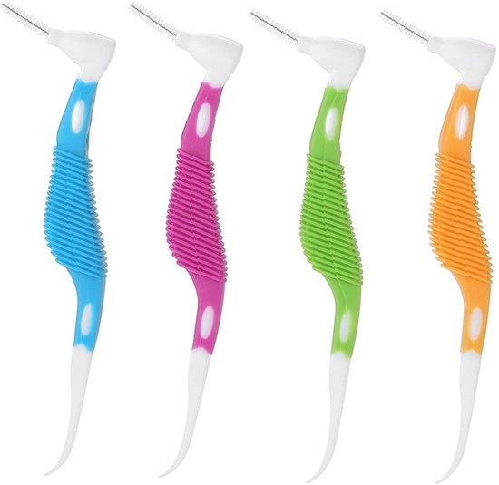 Kit di stocchi da denti interdentali da gettare 8 pezzi - Set di spazzole interdentali morbide - Strumenti per la cura dei denti - Per apparecchi ortodontici - Materiale sicuro per l'alimentazione - Progetto duraturo - Spazzole interdentali