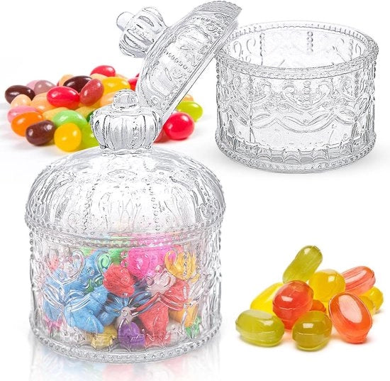Pentole dolci con coperchio - Pentole in vetro trasparente per tè e caffè - Set da 2