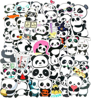 Sticker panda in vinile acqua resistente - 100 pezzi per decorazioni di festa